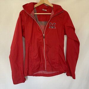 Columbia Womens XS Red Windbreaker Jacket With Miami University Logo
